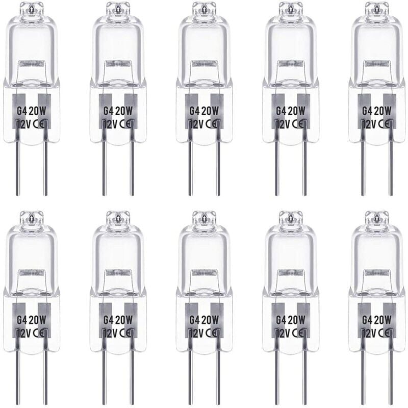 foto del prodotto lampadine alogene g4 12v 20w bianco caldo 2800k dimmerabili confezione da 10
