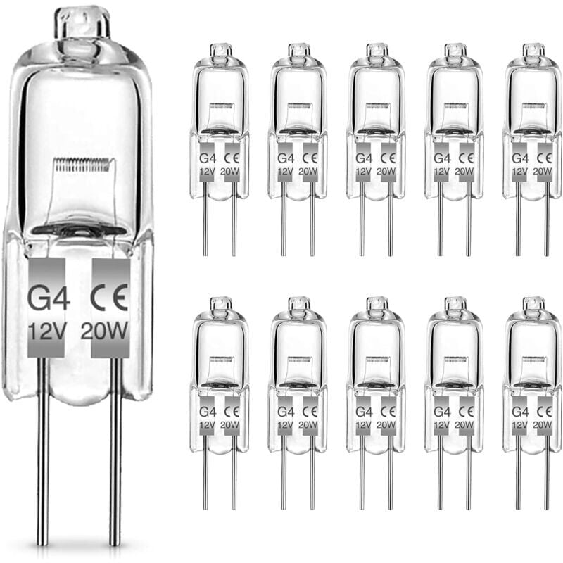 foto del prodotto lampadine alogene ymyny g4, lampadina g4 da 20 w, lampada alogena con base a perno da 12 v, bianco caldo 2700 k, 300 lm, lampada alogena g4 a bassa