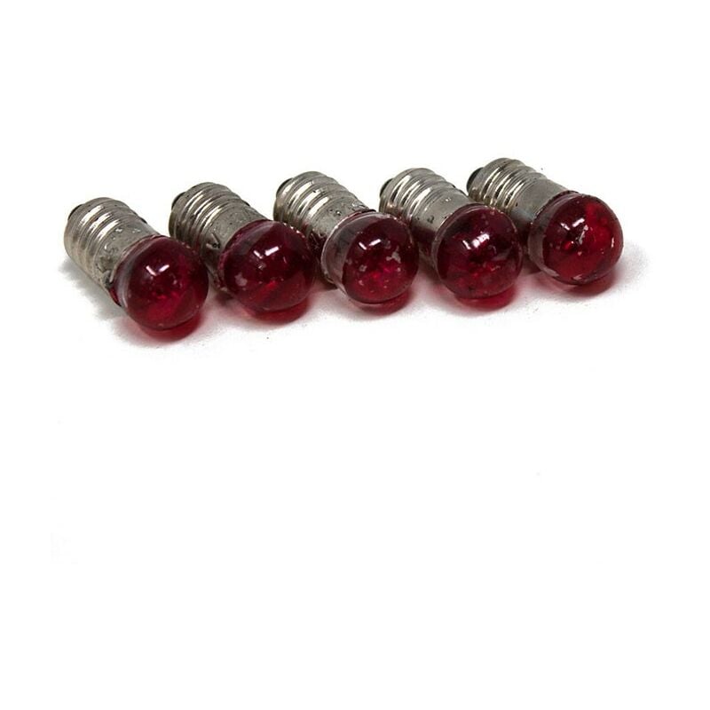 foto del prodotto lampadine con luce rossa set 5 pezzi e10 3,5 v 11601