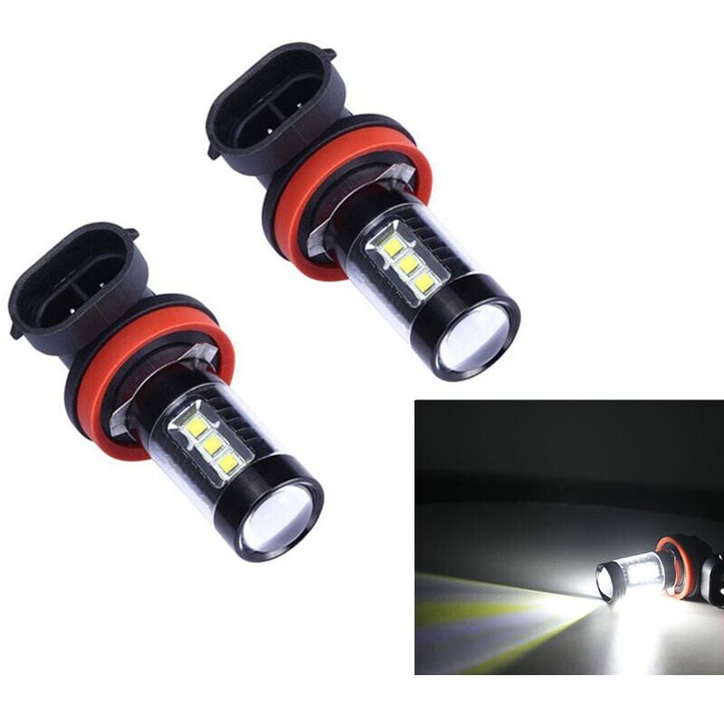 foto del prodotto lampadine fendinebbia a led h11 h8, 2 lampadine per fari a led da 80 w, lampadine per luci diurne da 12 v a 24 v per auto, camion, suv, furgoni,