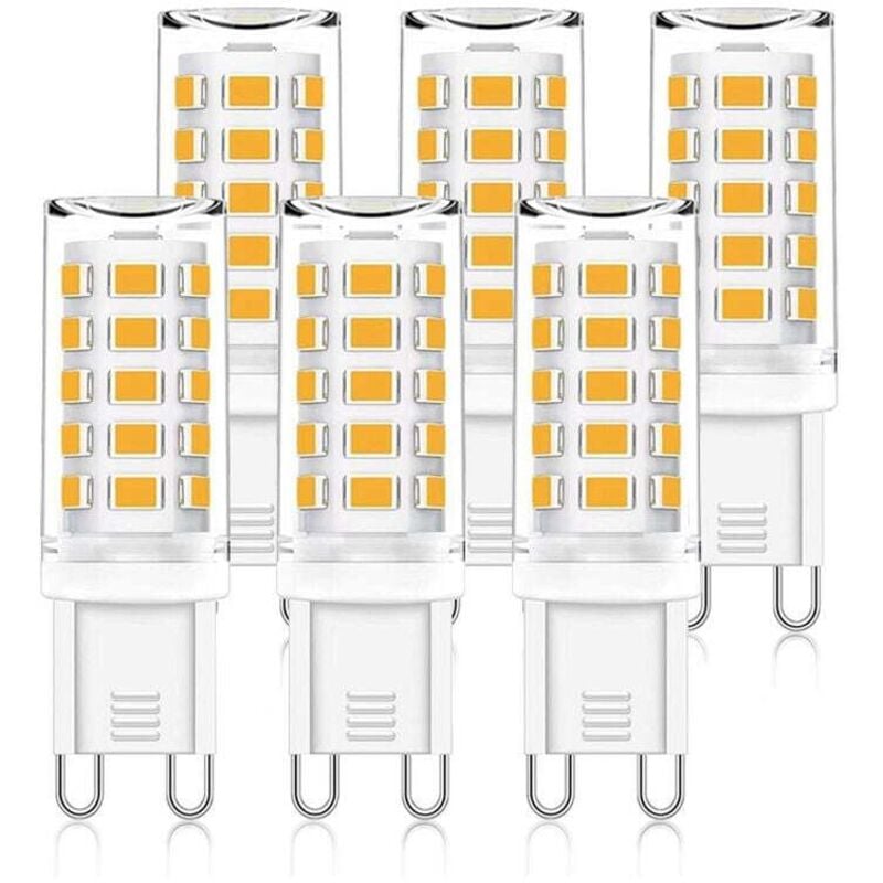 foto del prodotto lampadine led g9, 5 w equivalenti a lampade alogene da 50 w, 15,5 mm x 51 mm, bianco caldo 3000 k, 500 lm, non dimmerabili, senza sfarfallio, ac dc