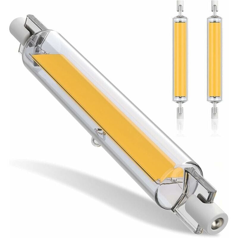 foto del prodotto lampadine led r7s 20w 118mm dimmerabili, lampadina led r7s 3000k luce bianca calda, lampadine cob a doppia estremit 2000lm, lampadine led r7s 118mm,