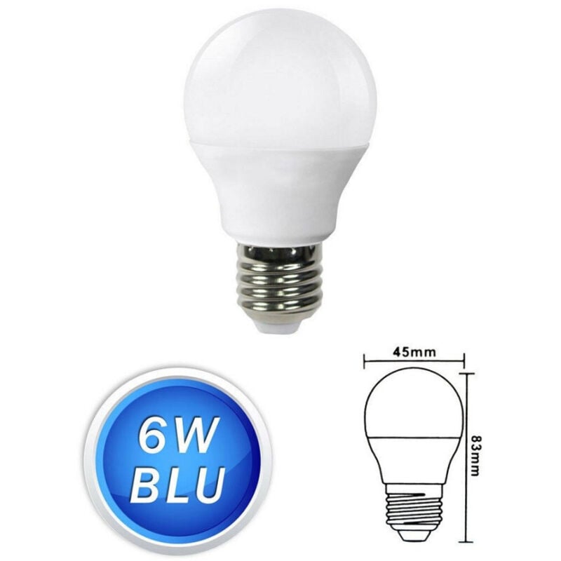 foto del prodotto lampadine led sfera 6 w e27 luce colorata verde blu rossa lampada globo g45 blu trade shop traesio