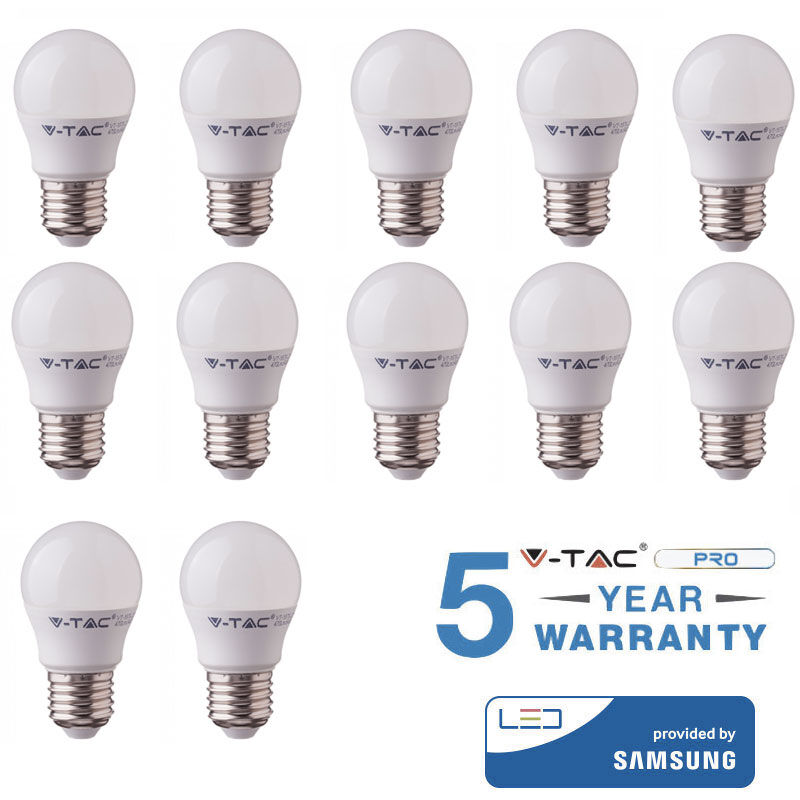 immagine 0 del prodotto lampadine led v tac bulbo e27 4.5w lampadine luce fredda 12 pezzi