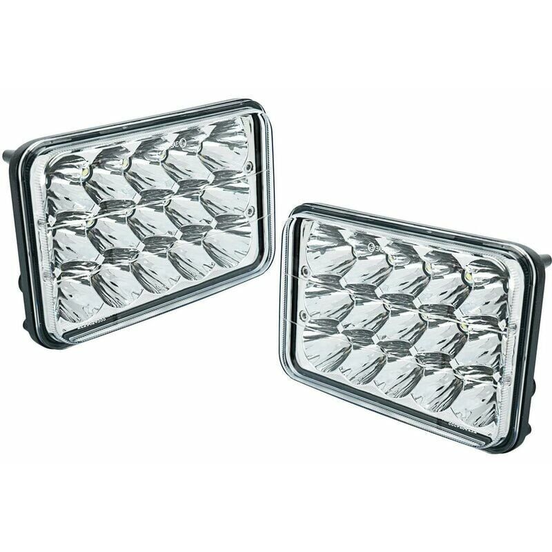 foto del prodotto lampadine per fari a led da 4x6 pollici e 90 w, trasparenti, di ricambio, rettangolari, a fascio sigillato
