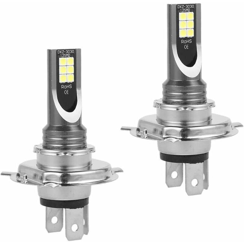 foto del prodotto lampadine per fari a led h4 in scatola, lampadina a led per auto 50w 14000lm ip68 impermeabile, fendinebbia 2 lampadine 6000 6500k luce bianca