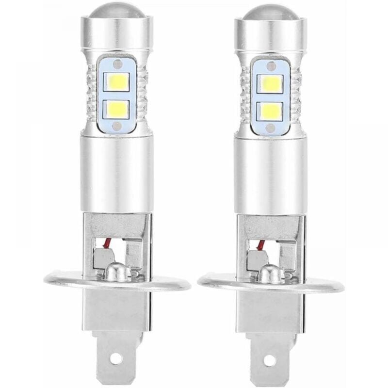 foto del prodotto lampadine per fari, kit 2 lampadine per fari a led h1 6000k super white 100w anabbaglianti