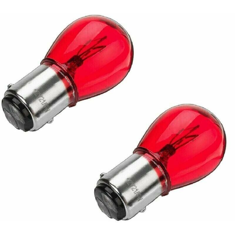 foto del prodotto lampadine per luci posteriori dei freni dei trattori per auto, 12 v, 21 5 w, bay15d, rosse, confezione da 2 dpzo
