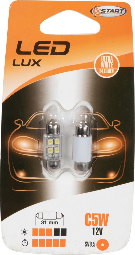 foto del prodotto lampadine siluro auto 6 led 12v 1,5w due pezzi 31 mm