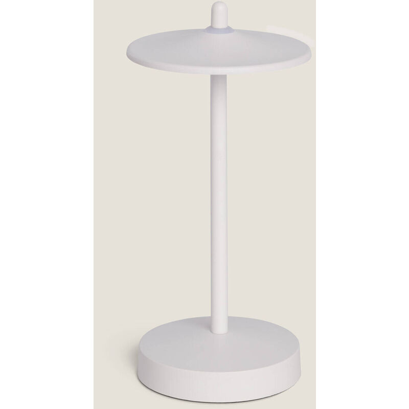 foto del prodotto lampara da tavolo led portatile per esterni con batteria usb ricaricabile milevani bianco