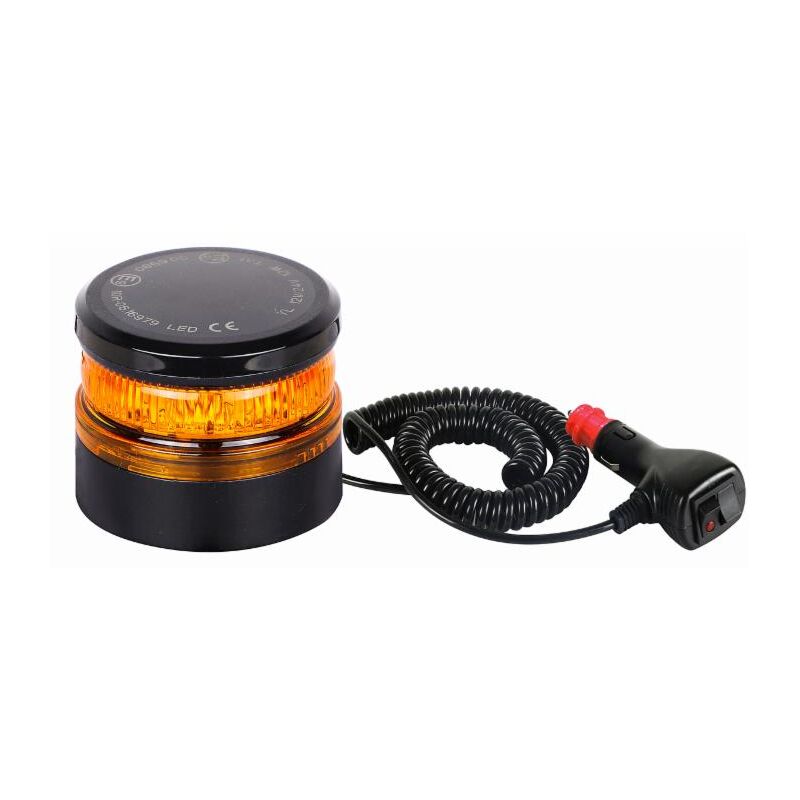 foto del prodotto lampeggiante a 8 led mini 12 24v base magnetica o ventosa