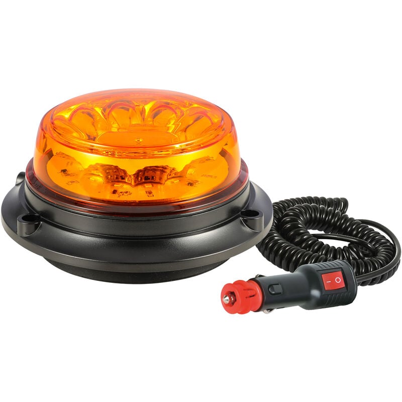 foto del prodotto lampeggiante a led 12 24v base magnetica con 8 led da 3w