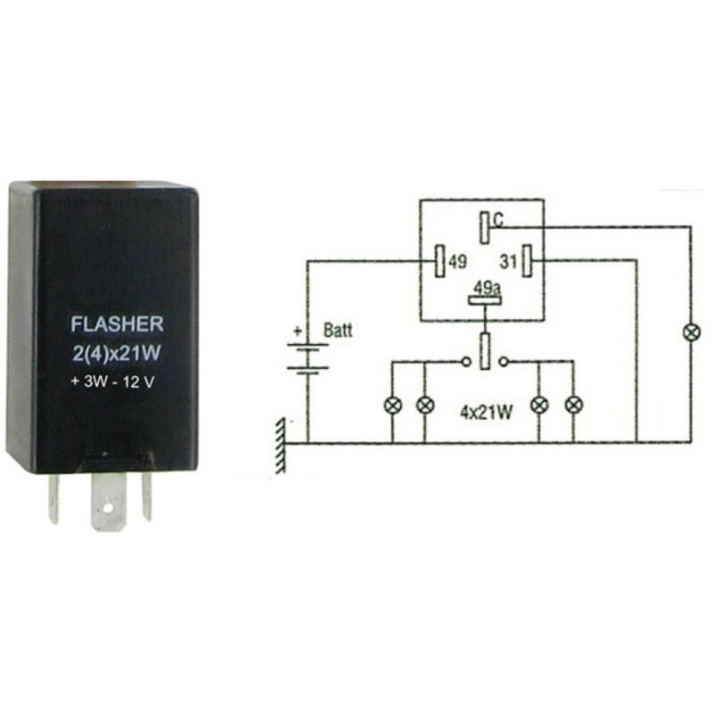 foto del prodotto lampeggiante din 12v 2 4 21w