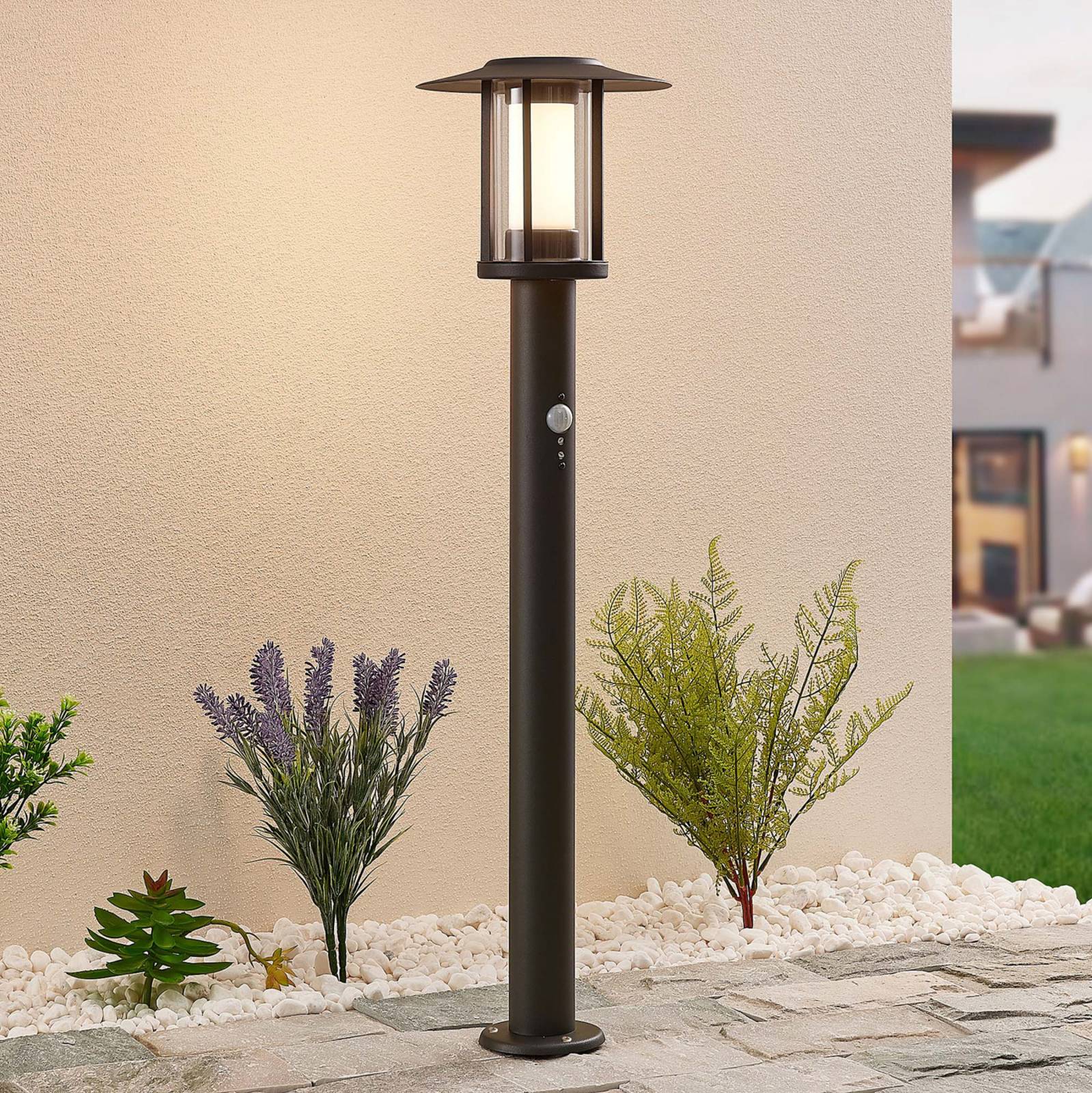 foto del prodotto lampenwelt lindby led gregory in nero da acciaio inox