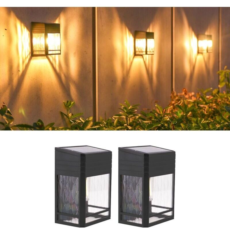 foto del prodotto lampes solaires de cl ture de jardin, appliques murales solaires d ext rieur tanches, lumi res de terrasse pour cl ture, terrasse, porte, terrasse,