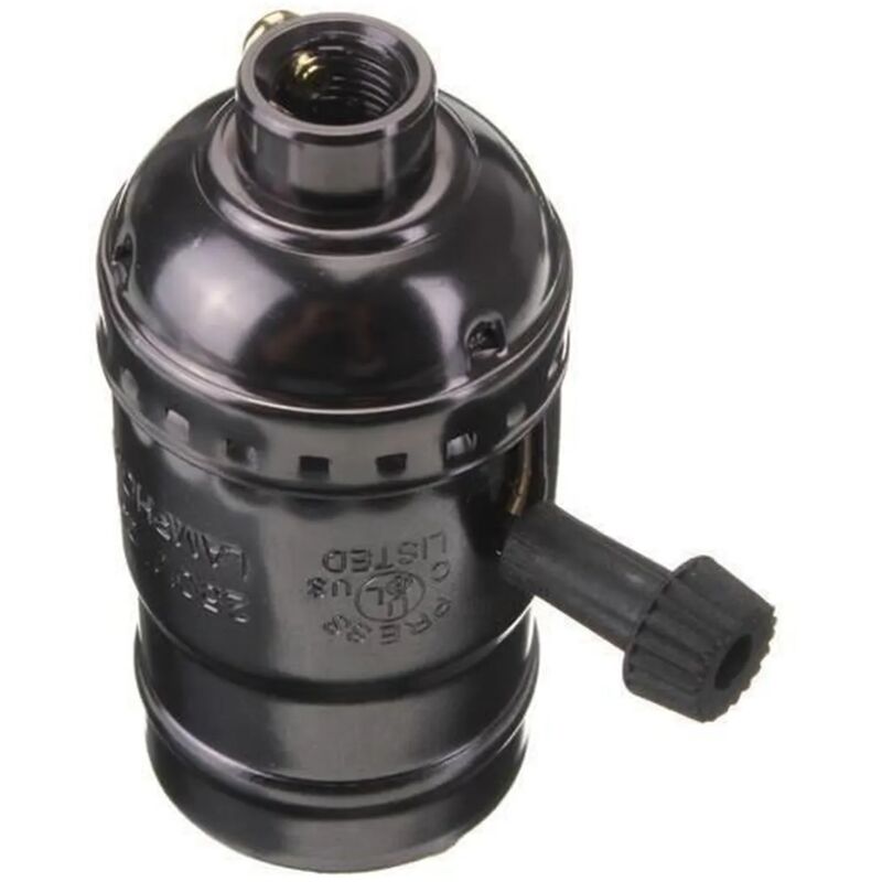 foto del prodotto lampholder e27 tipo vintage in bachelite con selettore rotativo e la rondella per non vedenti