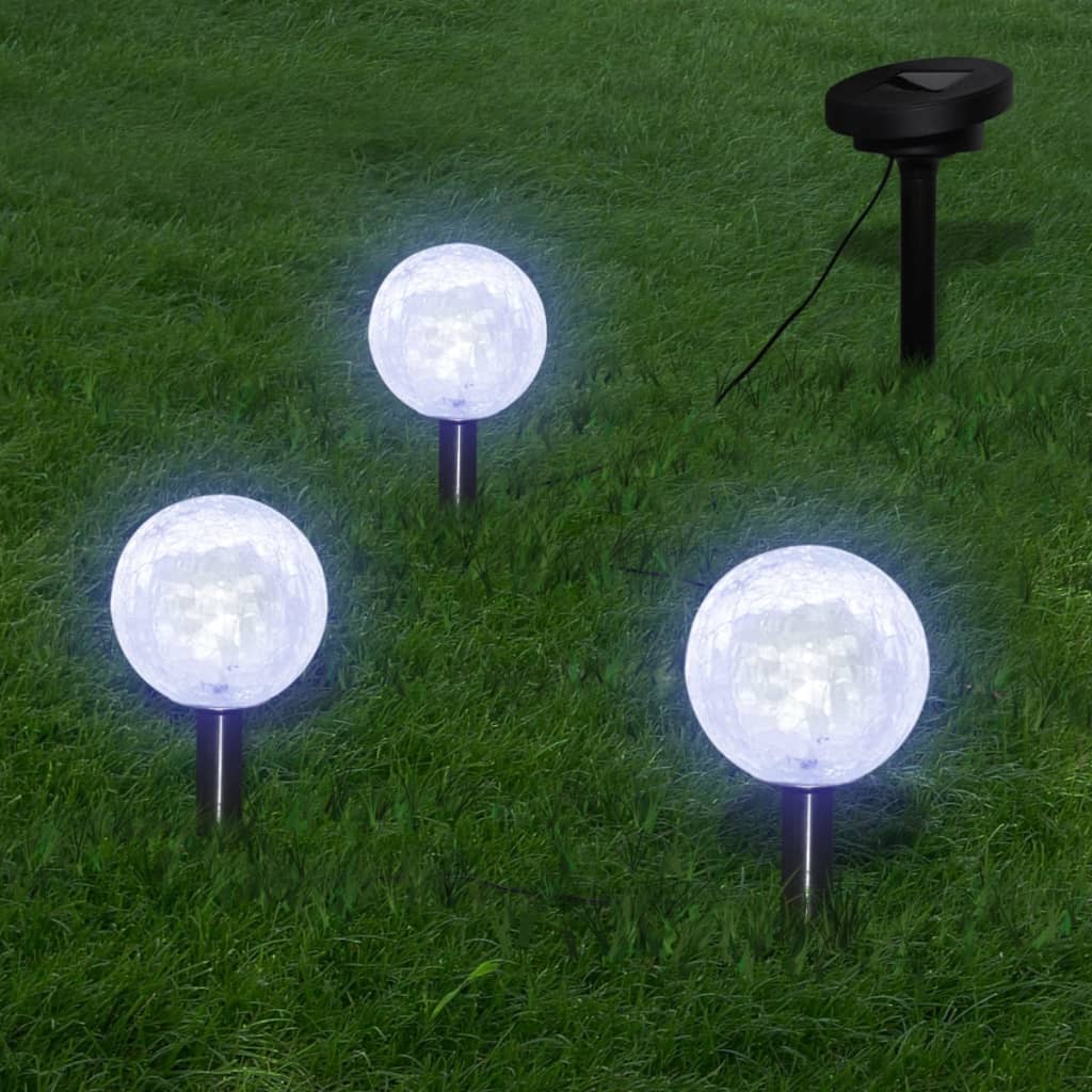 foto del prodotto lampioncini solari a led 3 pz con picchetti e pannelli solari cod mxl 73103