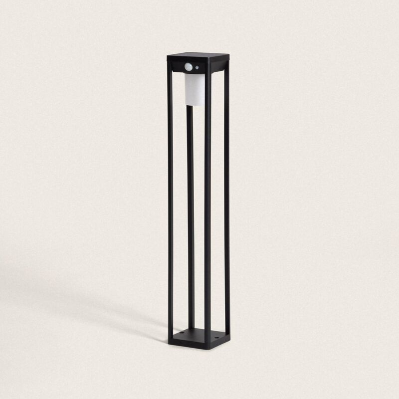 foto del prodotto lampioncino da esterni solare led 60cm alluminio con sensore di movimento devah nero