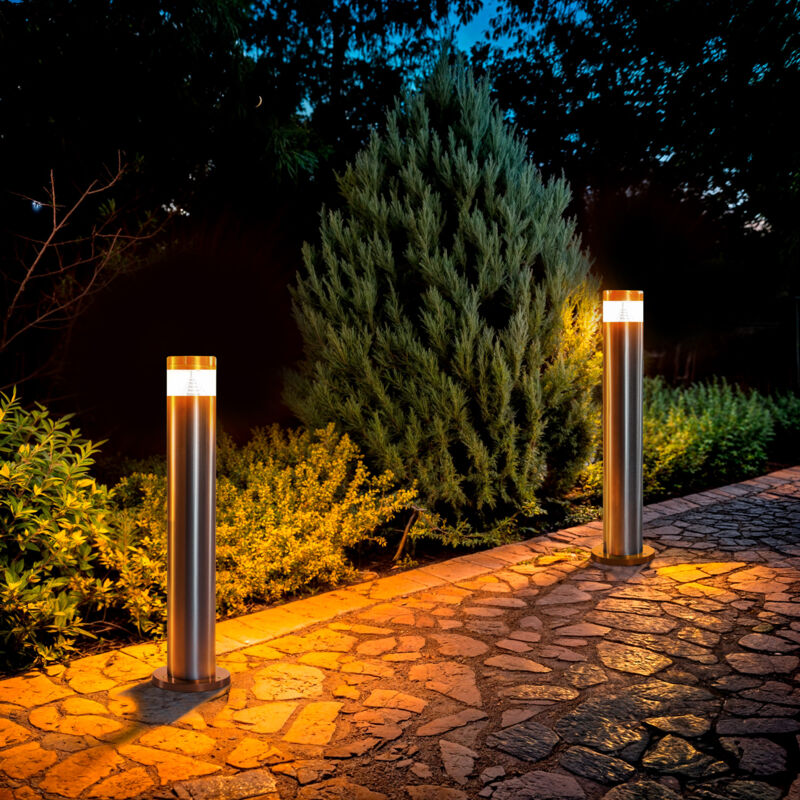 foto del prodotto lampioncino esterno led 5w superficie 50cm inti inox bianco caldo 3000k