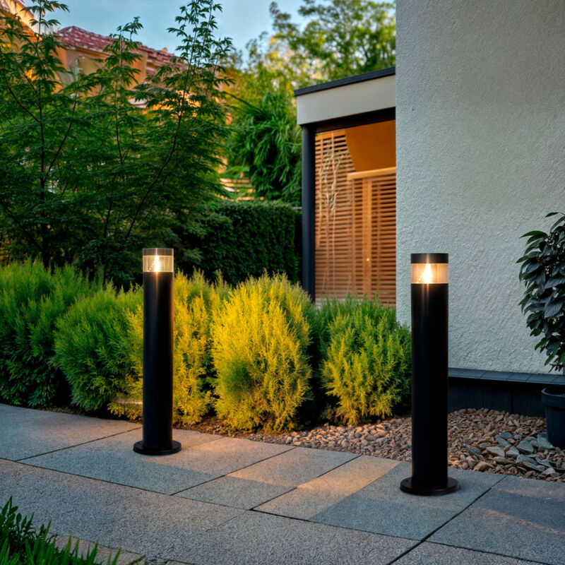 foto del prodotto lampioncino esterno led 5w superficie 50cm inti inox nero bianco caldo 3000k