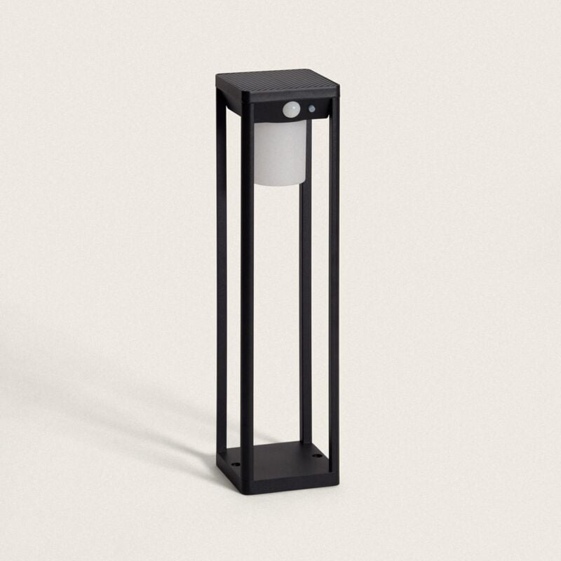 foto del prodotto lampioncino per esterni solare led 2,5w 40cm alluminio con sensore di movimento devah nero
