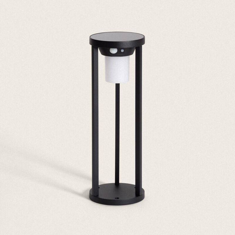 foto del prodotto lampioncino per esterni solare led 2w 40cm alluminio con sensore di movimento eneko nero