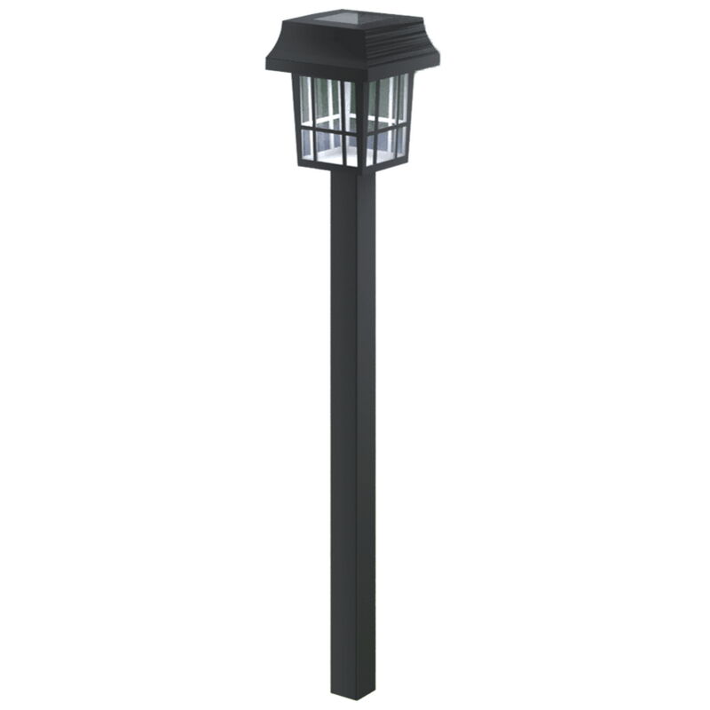 foto del prodotto lampioncino segnapassi led cage 0,2w nero con pannello solare ip44 bianco freddo 6500k con sensore crepuscolare aigostar