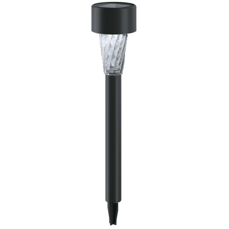 foto del prodotto lampioncino segnapassi led glass 0,006w nero con pannello solare ip44 bianco freddo 6500k con sensore crepuscolare aigostar