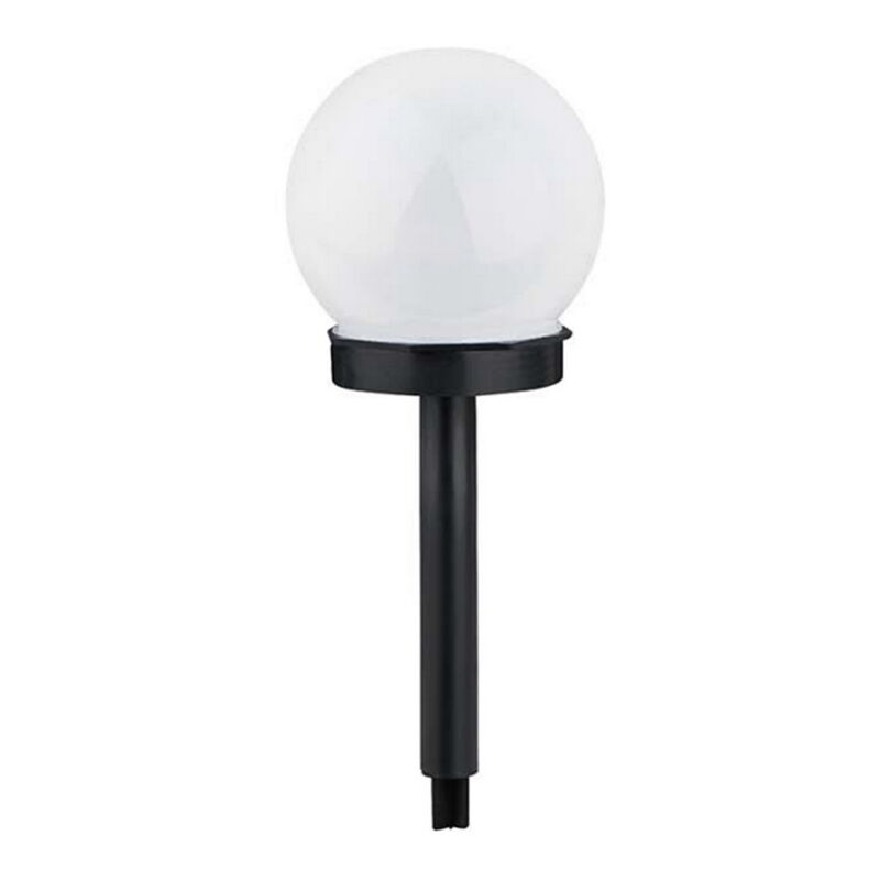 foto del prodotto lampioncino segnapassi led globe 0,006w nero con pannello solare ip44 bianco freddo 6500k con sensore crepuscolare aigostar