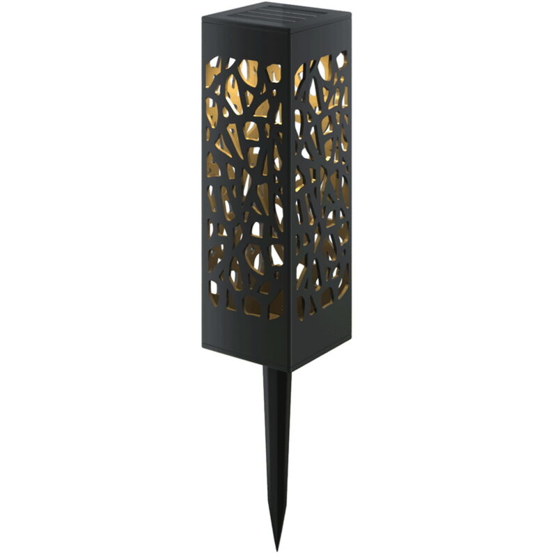 foto del prodotto lampioncino segnapassi led tower 0,006w nero con pannello solare ip44 bianco caldo 2700k con sensore crepuscolare aigostar