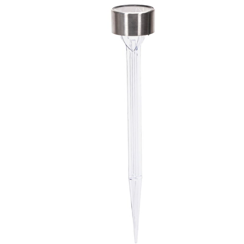 foto del prodotto lampioncino segnapassi led twig 0,006w argento in acciaio con pannello solare ip44 bianco caldo 2700k con sensore crepuscolare aigostar