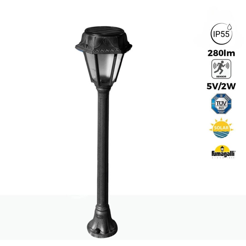 foto del prodotto lampioncino solare da giardino mizar rosetta con sensore pir 