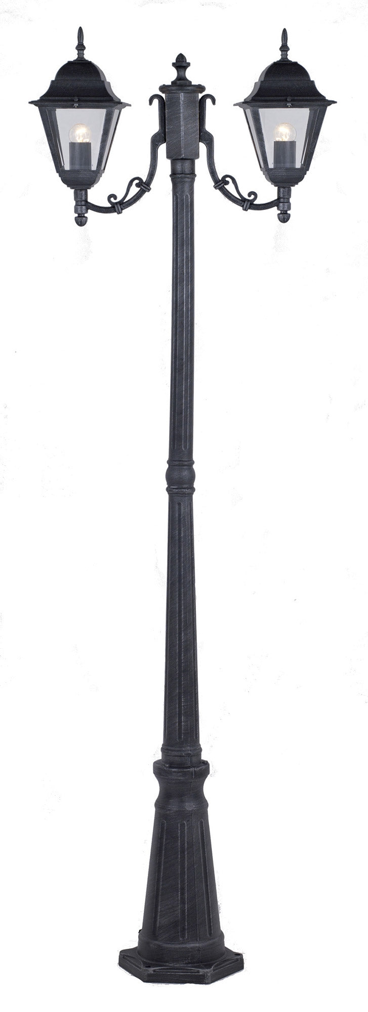 foto del prodotto lampione 2 luci da giardino h200cm in alluminio bauer grigio