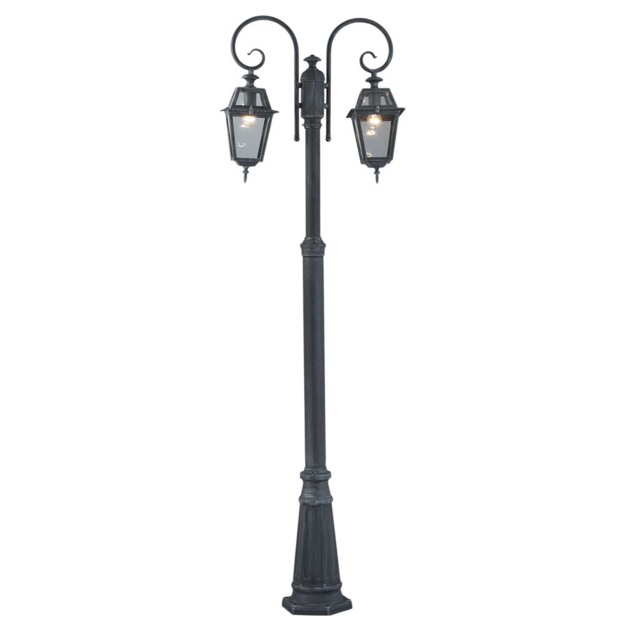 foto del prodotto lampione a 2 bracci grigio in ghisa milano