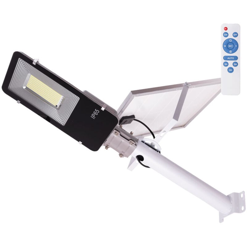 foto del prodotto lampione a led solare telecomando dimable pannello 6v 200w batteria 3,2v 20000mah ho far sol 200w cw 