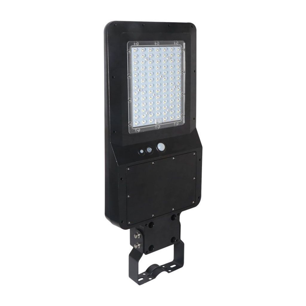 immagine 0 del prodotto lampione armatura stradale led smd 40w 120lm w con pannello solare e sensore pir colore nero 4000k ip65