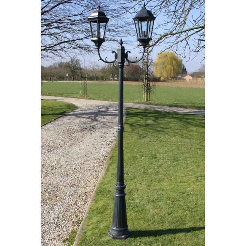 foto del prodotto lampione da esterno lampione da giardino in alluminio h 230 cm verde nero