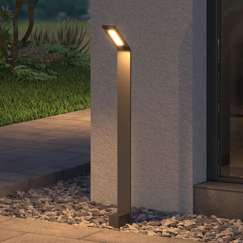 foto del prodotto lampione da giardino 3000k, luminoso da giardino ip65 paletti esterni led 12.8x9.8x80.8cm in alluminio per giardini, parchi, aree residenziali e