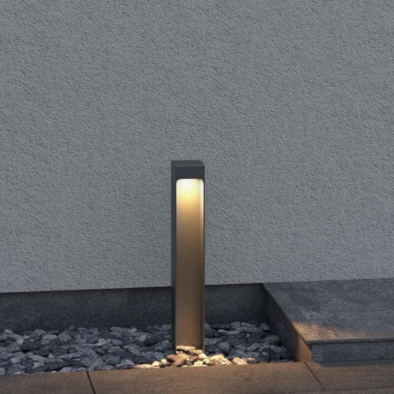 foto del prodotto lampione da giardino 3000k, luminoso da giardino ip65 paletti esterni led 6x6x40cm in alluminio per giardini, parchi, aree residenziali e ingressi