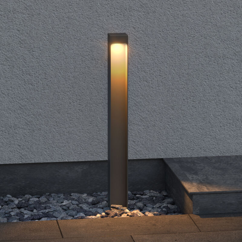 foto del prodotto lampione da giardino 3000k, luminoso da giardino ip65 paletti esterni led 6x6x60cm in alluminio per giardini, parchi, aree residenziali e ingressi