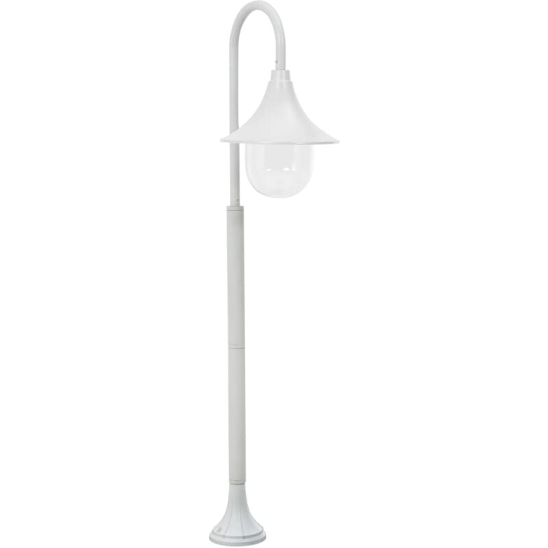 foto del prodotto lampione da giardino e27 120 cm alluminio bianco vidaxl