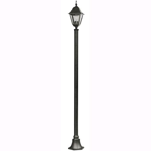 foto del prodotto lampione da giardino mod. vienna nero 1 luce su palo altezza 180 cm.