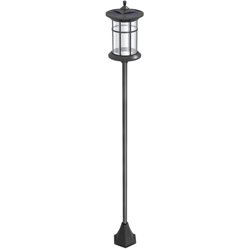 foto del prodotto lampione da giardino solare alto 184cm con luce led e grado ip44 nero outsunny