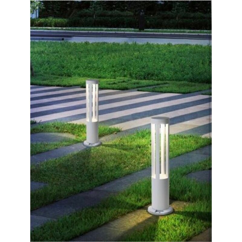 foto del prodotto lampione da terra giardino 12 w led luce naturale lampioncino bianco es28bn