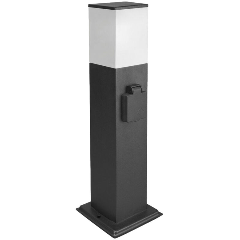 foto del prodotto lampione da terra squadrato nero 1luce papillon h60cm c/presa schuko