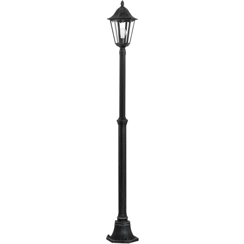 foto del prodotto lampione esterno classico navedo alluminio nero vetro bianco 1 luce e27