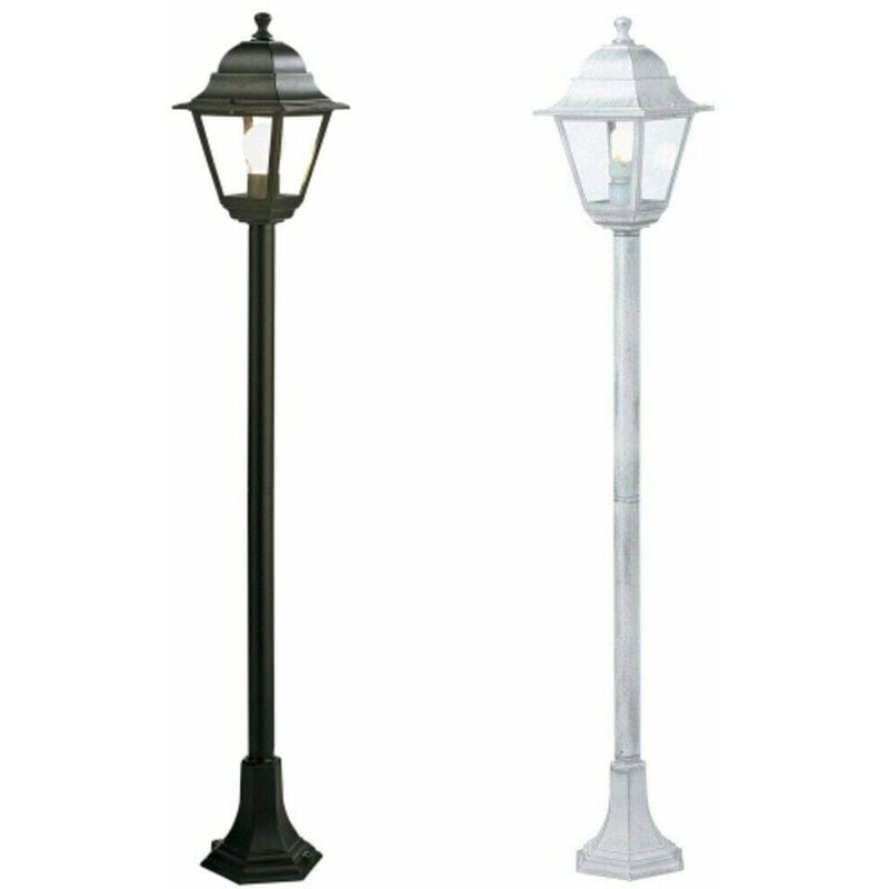 foto del prodotto lampione palo paletto illuminazione esterno giardino alluminio h 121cm old sovil colore bianco argento