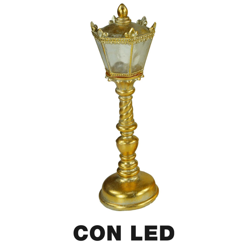 foto del prodotto lampione resina led oro cm 13x12,5h41,5