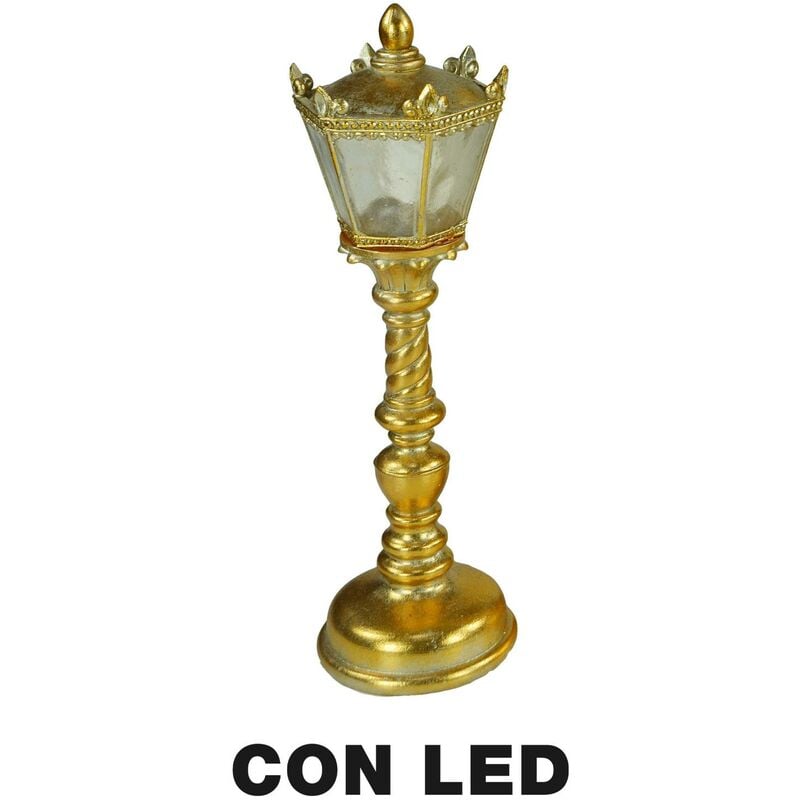 foto del prodotto lampione resina led oro cm13x12,5h41,5