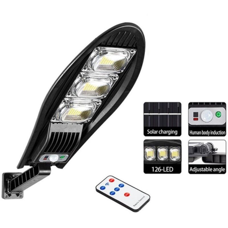 foto del prodotto lampione solare 126 led sensore di movimento luce fredda 6500k telecomando ip65 w778b